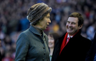 12.02.11 - Scotland v Wales - RBS Six Nations 2011 - HRH Princess Anne and WRU Chief Executive Roger Lewis. 