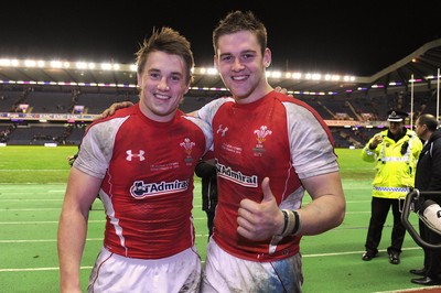 12.02.11 - Scotland v Wales - RBS Six Nations 2011 - Jonathan Davies and Dan Lydiate of Wales. 