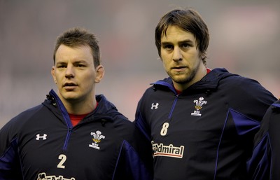 12.02.11 - Scotland v Wales - RBS Six Nations 2011 - Matthew Rees and Ryan Jones of Wales. 