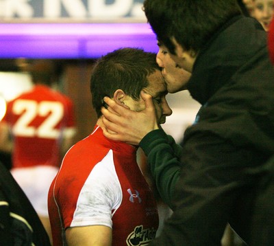12.02.11 - Scotland v Wales... Wales  Shane Williams is kissed by a fan at the end of the game .. 