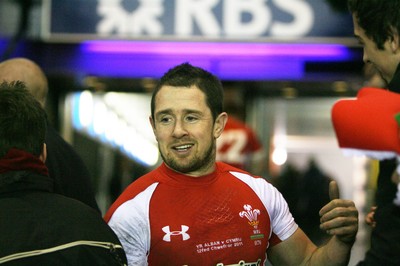 12.02.11 - Scotland v Wales... Wales  Shane Williams celebrates at the end of the game .. 