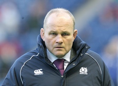 12.02.11 - Scotland v Wales... Scotland coach Andy Robinson doesn't look well pleased. 