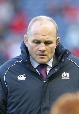 12.02.11 - Scotland v Wales... Scotland coach Andy Robinson doesn't look well pleased. 
