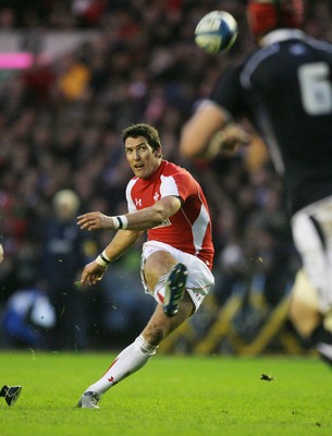 12.02.11 - Scotland v Wales... Wales James Hook slots over another kick. 
