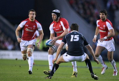12.02.11 - Scotland v Wales... Wales Ryan Jones takes on Hugo Southwell. 