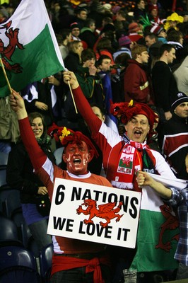 12.02.11 - Scotland v Wales... Wales  fans celebrate at the end of the game .. 