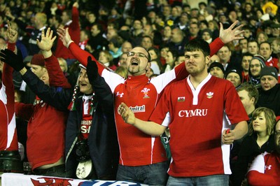 12.02.11 - Scotland v Wales... Wales  fans celebrate at the end of the game .. 