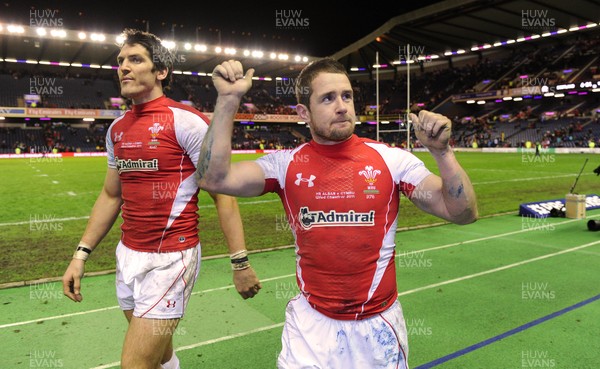 12.02.11 - Scotland v Wales - RBS Six Nations 2011 - Shane Williams of Wales celebrates at the end of the game. 