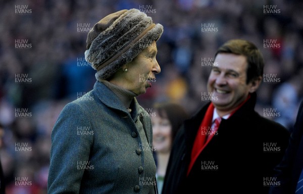12.02.11 - Scotland v Wales - RBS Six Nations 2011 - HRH Princess Anne and WRU Chief Executive Roger Lewis. 