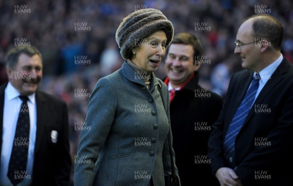 12.02.11 - Scotland v Wales - RBS Six Nations 2011 - HRH Princess Anne and WRU Chief Executive Roger Lewis. 