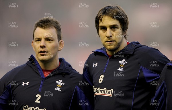 12.02.11 - Scotland v Wales - RBS Six Nations 2011 - Matthew Rees and Ryan Jones of Wales. 