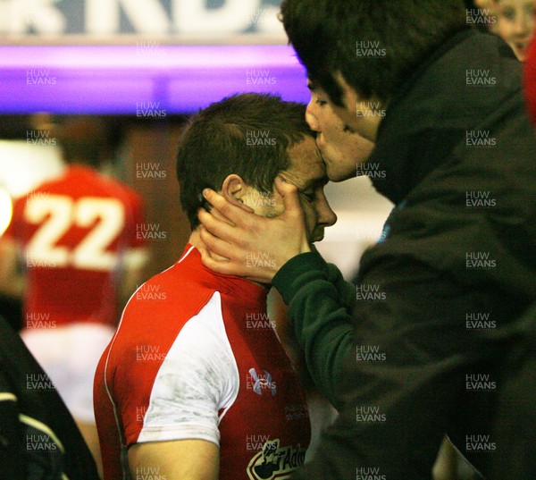 12.02.11 - Scotland v Wales... Wales  Shane Williams is kissed by a fan at the end of the game .. 