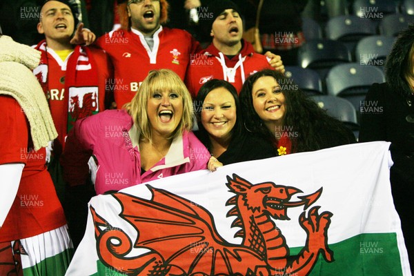 12.02.11 - Scotland v Wales... Wales  fans celebrate at the end of the game .. 