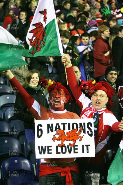 12.02.11 - Scotland v Wales... Wales  fans celebrate at the end of the game .. 