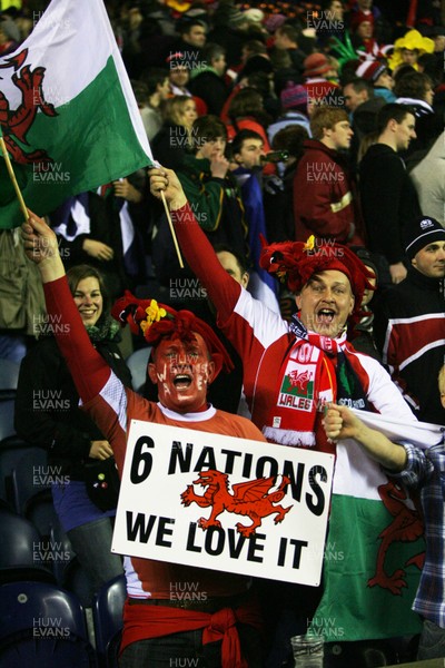 12.02.11 - Scotland v Wales... Wales  fans celebrate at the end of the game .. 