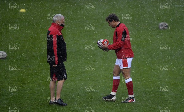 130221 - Scotland v Wales - Guinness Six Nations - Paul Stridgeon and Leigh Halfpenny before kick off