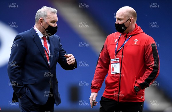 130221 - Scotland v Wales - Guinness Six Nations - Wales head coach Wayne Pivac and team manager Martyn Williams