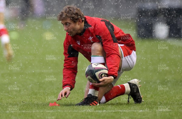 130221 - Scotland v Wales - Guinness 6 Nations - Leigh Halfpenny of Wales during the warm up