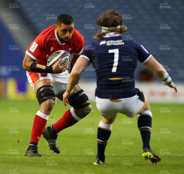 130221 - Scotland v Wales - Guinness 6 Nations - Taulupe Faletau of Wales makes ground