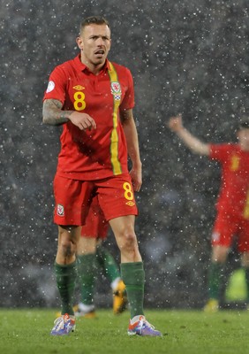 220313 -  Scotland v Wales - 2014 FIFA World Cup Qualifier -  Hampden Park - Scotland - Craig Bellamy of Wales
