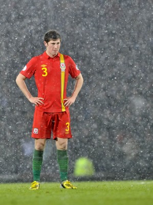 220313 -  Scotland v Wales - 2014 FIFA World Cup Qualifier -  Hampden Park - Scotland - Ben Davies of Wales