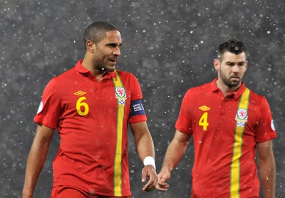 220313 -  Scotland v Wales - 2014 FIFA World Cup Qualifier -  Hampden Park - Scotland - Ashley Williams of Wales