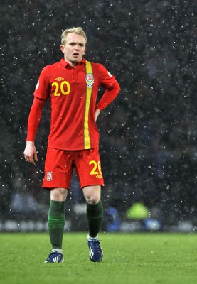 220313 -  Scotland v Wales - 2014 FIFA World Cup Qualifier -  Hampden Park - Scotland - Jonathan Williams of Wales 