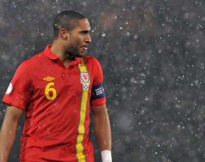 220313 -  Scotland v Wales - 2014 FIFA World Cup Qualifier -  Hampden Park - Scotland - Ashley Williams of Wales 