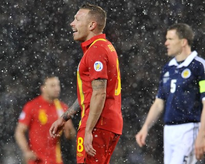 220313 -  Scotland v Wales - 2014 FIFA World Cup Qualifier -  Hampden Park - Scotland - Craig Bellamy of Wales 