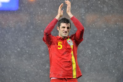 220313 -  Scotland v Wales - 2014 FIFA World Cup Qualifier -  Hampden Park - Scotland - Sam Ricketts of Wales 