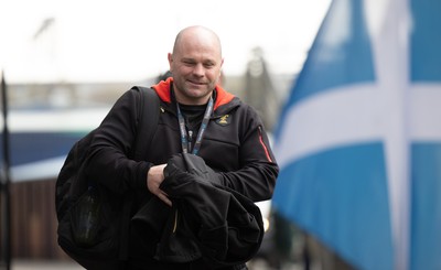 220325  Scotland v Wales, Guinness Women’s Six Nations 2025 - Wales Women head coach Sean Lynn arrives at the stadium