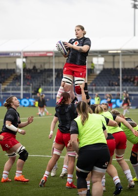 220325  Scotland v Wales, Guinness Women’s Six Nations 2025 - Bethan Lewis of Wales during warm up