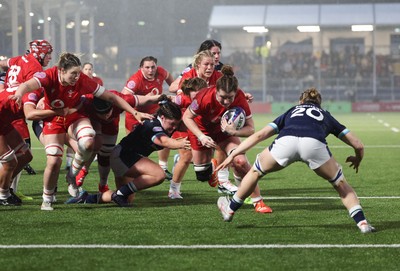 220325  Scotland v Wales, Guinness Women’s Six Nations 2025 - Kate Williams of Wales charges for the line