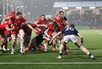 220325  Scotland v Wales, Guinness Women’s Six Nations 2025 - Kate Williams of Wales charges for the line