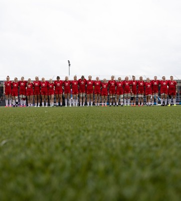 220325  Scotland v Wales, Guinness Women’s Six Nations 2025 - The Wales team line up for the anthems