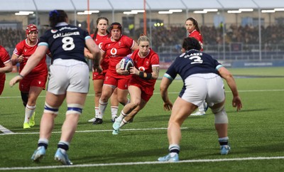 220325  Scotland v Wales, Guinness Women’s Six Nations 2025 - Keira Bevan of Wales charges for the line