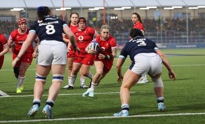 220325  Scotland v Wales, Guinness Women’s Six Nations 2025 - Keira Bevan of Wales charges for the line