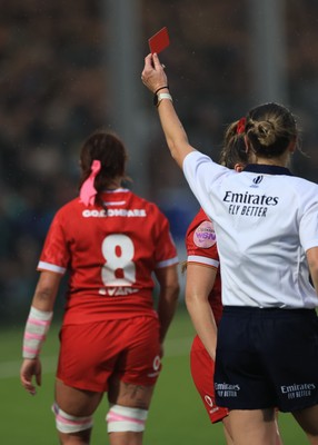 220325  Scotland v Wales, Guinness Women’s Six Nations 2025 - Georgia Evans of Wales is shown a red card after picking up a second yellow card