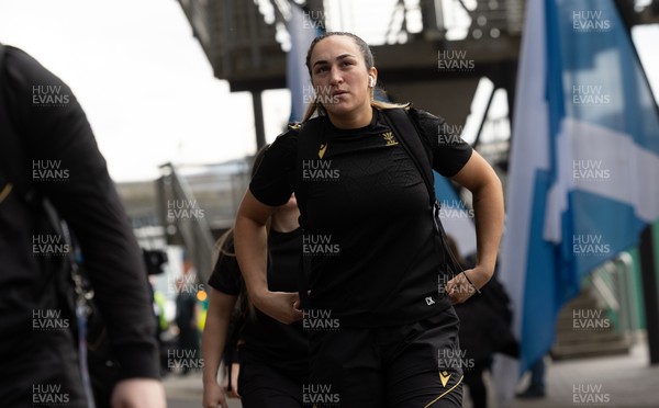 220325  Scotland v Wales, Guinness Women’s Six Nations 2025 -Courtney Keight of Wales arrives at the stadium