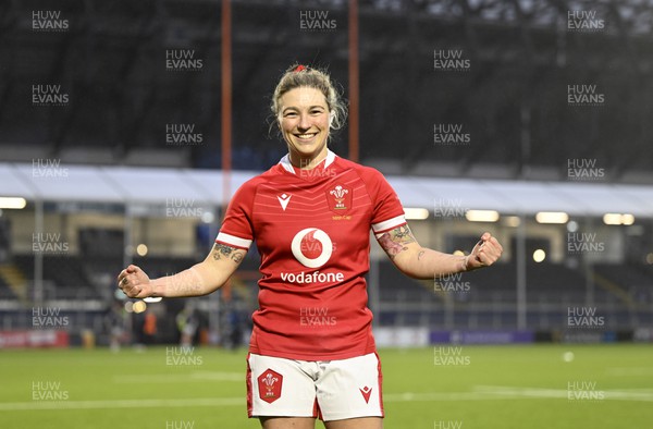 010423 - Scotland v Wales - TikTok Women's Six Nations - Keira Bevan of Wales at full-time after winning her 50th cap
