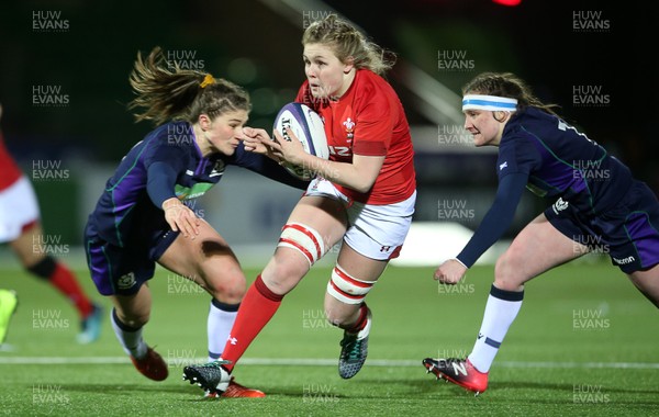 080319 - Scotland Women v Wales Women - Guinness 6 Nations Championship - Alex Callender of Wales makes a break
