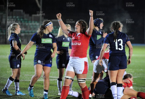 171119 - Scotland Women v Wales Women -  Siwan Lillicrap of Wales celebrates at full time following a 3-17 victory over Scotland