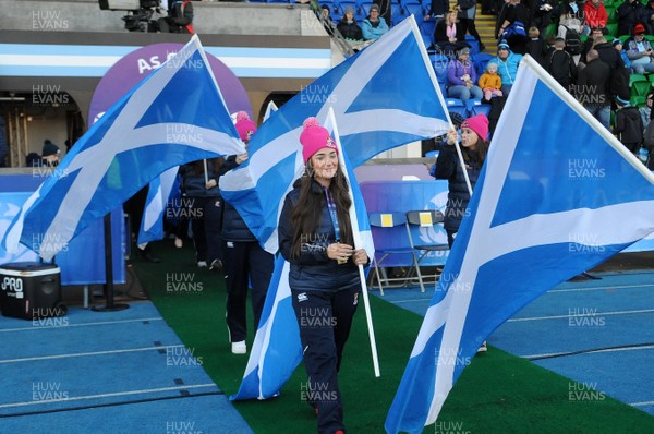 171119 - Scotland Women v Wales Women -  Flag bearers