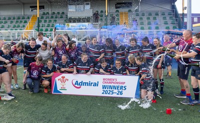 310526 - Senghenydd Sirens Admiral Womens Championship Presentation - Senghenydd Sirens celebrate after winning the Admiral Women's National League Championship 