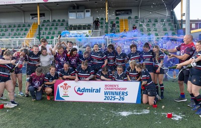 310526 - Senghenydd Sirens Admiral Womens Championship Presentation - Senghenydd Sirens celebrate after winning the Admiral Women's National League Championship 