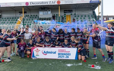 310526 - Senghenydd Sirens Admiral Womens Championship Presentation - Senghenydd Sirens celebrate after winning the Admiral Women's National League Championship 