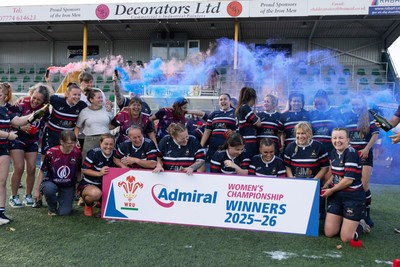 310526 - Senghenydd Sirens Admiral Womens Championship Presentation - Senghenydd Sirens celebrate after winning the Admiral Women's National League Championship 