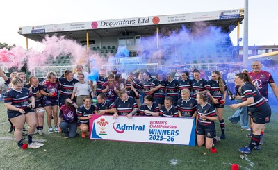 310526 - Senghenydd Sirens Admiral Womens Championship Presentation - Senghenydd Sirens celebrate after winning the Admiral Women's National League Championship 