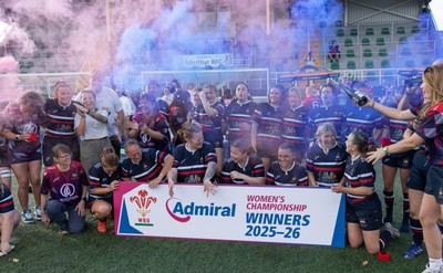 310526 - Senghenydd Sirens Admiral Womens Championship Presentation - Senghenydd Sirens celebrate after winning the Admiral Women's National League Championship 