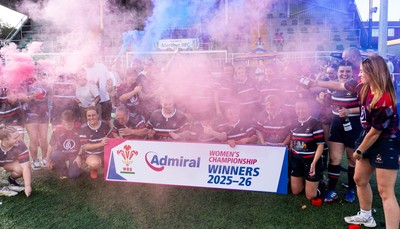 310526 - Senghenydd Sirens Admiral Womens Championship Presentation - Senghenydd Sirens celebrate after winning the Admiral Women's National League Championship 